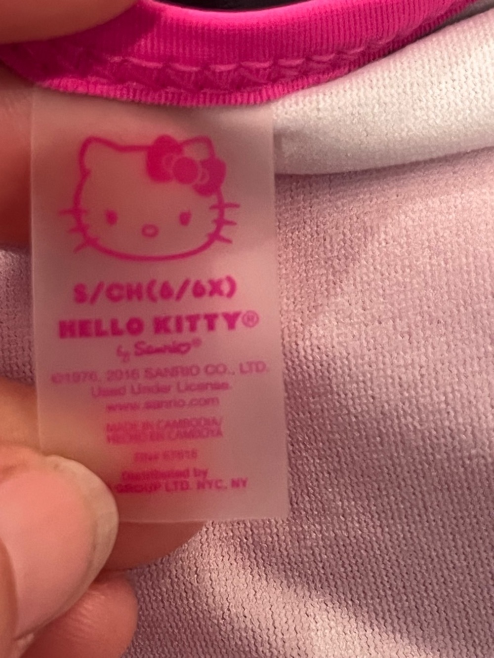 Hello Kitty Hot Pink Girls' One-Piece Swimsuit with Polka Dot Bow. So cute! - Picture 4 of 8